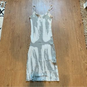 Tan Tie Dye Bodycon Midi Dress
